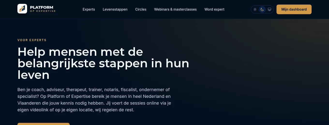 De pagina Word expert met de knop Meld je aan als expert