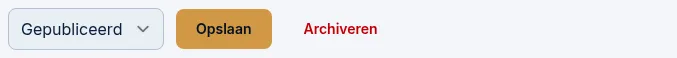 Statuskeuze, Opslaan en Archiveren onderaan het formulier